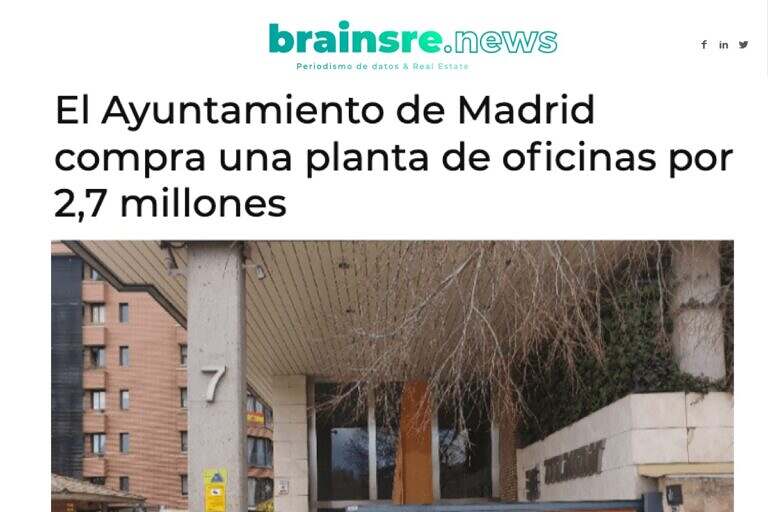TCGI asesora la compra de una oficina al Ayuntamiento de Madrid por valor de 2,7 mill. De €